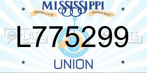 L775299 Mississippi License Plate