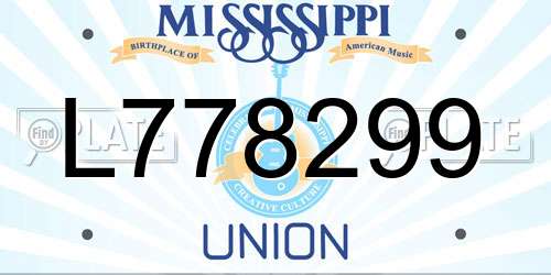 L778299 Mississippi License Plate