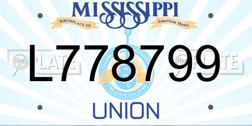 L778799 Mississippi License Plate