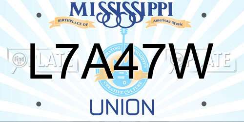 L7A47W Mississippi License Plate