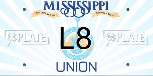 L8 Mississippi License Plate