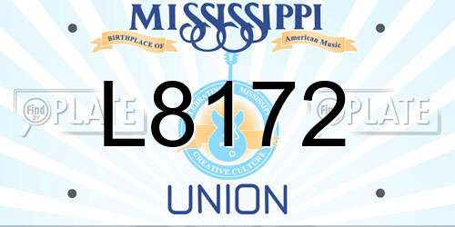 L8172 Mississippi License Plate