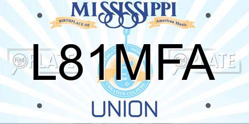 L81MFA Mississippi License Plate