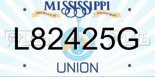 L82425G Mississippi License Plate