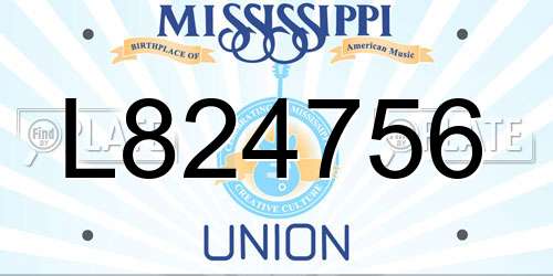 L824756 Mississippi License Plate