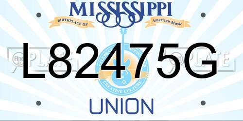 L82475G Mississippi License Plate