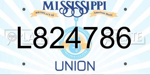 L824786 Mississippi License Plate