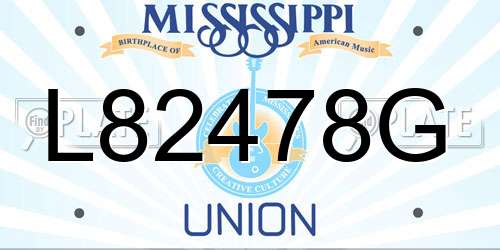 L82478G Mississippi License Plate