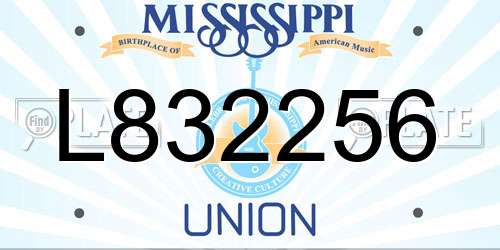 L832256 Mississippi License Plate