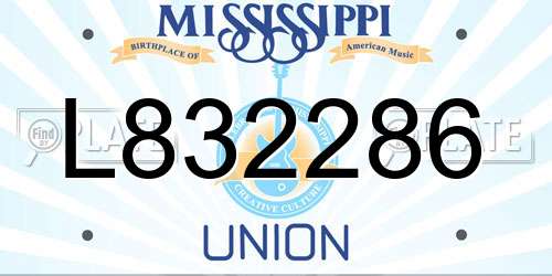 L832286 Mississippi License Plate