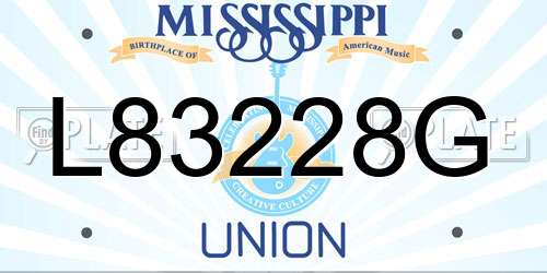 L83228G Mississippi License Plate