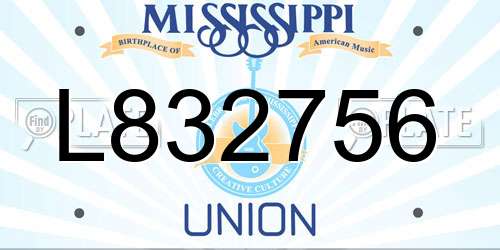 L832756 Mississippi License Plate