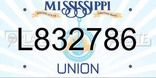 L832786 Mississippi License Plate