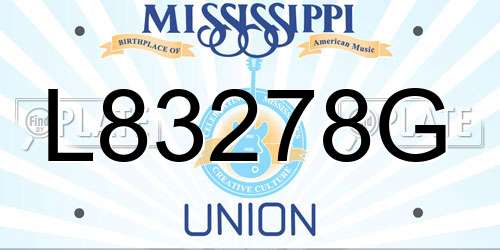 L83278G Mississippi License Plate