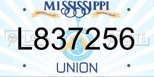 L837256 Mississippi License Plate