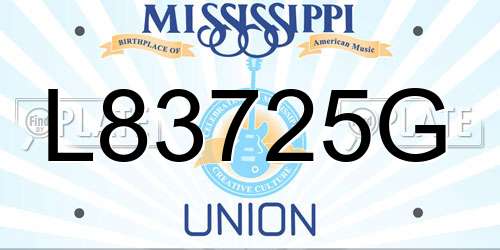 L83725G Mississippi License Plate