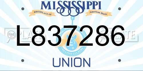 L837286 Mississippi License Plate