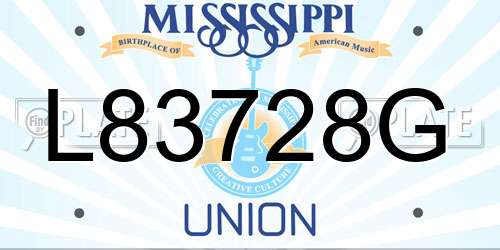 L83728G Mississippi License Plate