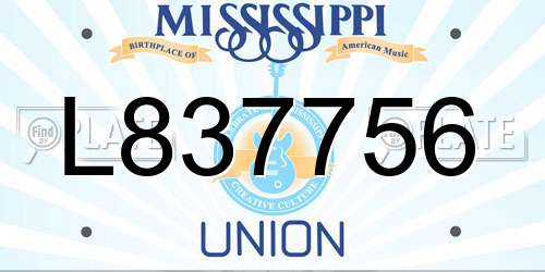 L837756 Mississippi License Plate