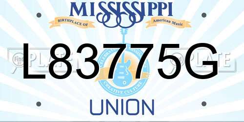 L83775G Mississippi License Plate