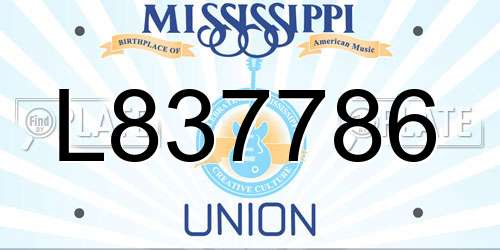 L837786 Mississippi License Plate