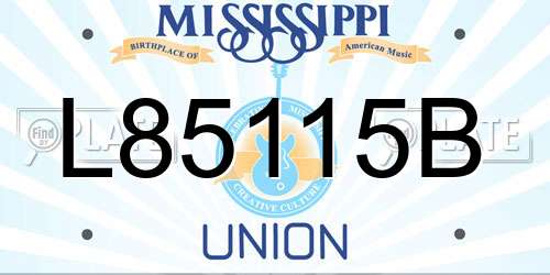 L85115B Mississippi License Plate