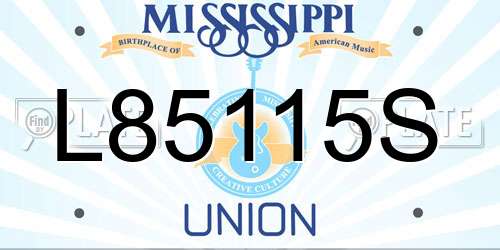 L85115S Mississippi License Plate