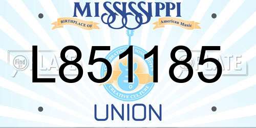 L851185 Mississippi License Plate