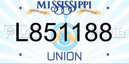 L851188 Mississippi License Plate