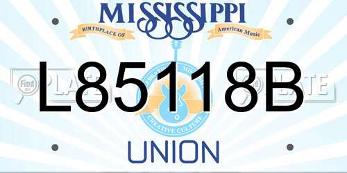 L85118B Mississippi License Plate