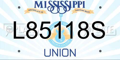 L85118S Mississippi License Plate