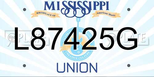 L87425G Mississippi License Plate