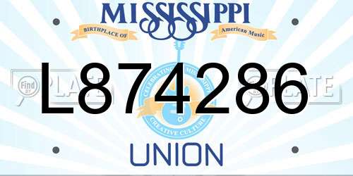 L874286 Mississippi License Plate