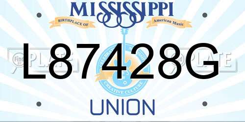 L87428G Mississippi License Plate
