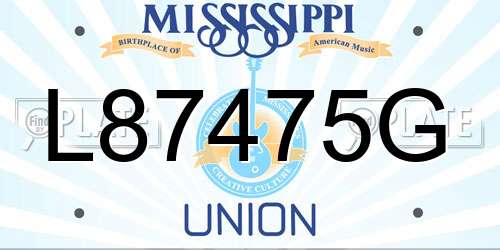 L87475G Mississippi License Plate
