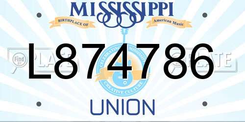 L874786 Mississippi License Plate