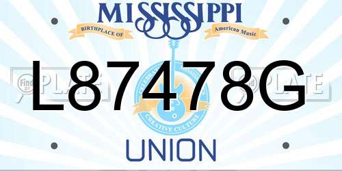 L87478G Mississippi License Plate