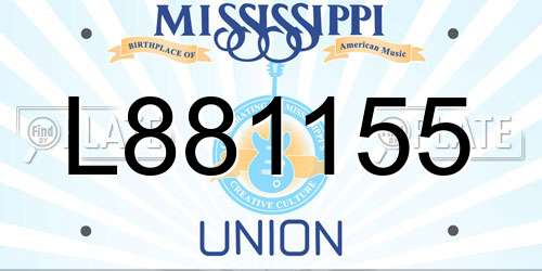 L881155 Mississippi License Plate