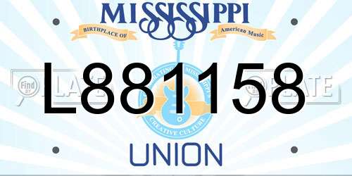 L881158 Mississippi License Plate