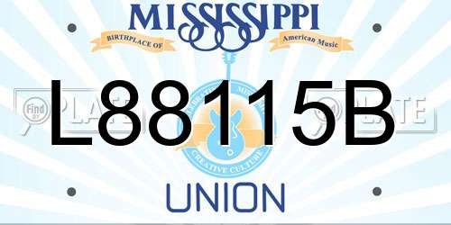 L88115B Mississippi License Plate