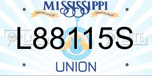 L88115S Mississippi License Plate