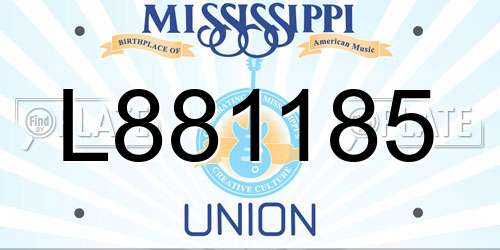 L881185 Mississippi License Plate