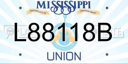 L88118B Mississippi License Plate