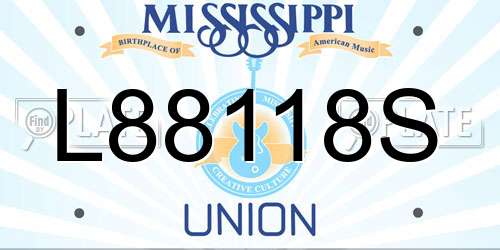 L88118S Mississippi License Plate