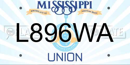 L896WA Mississippi License Plate