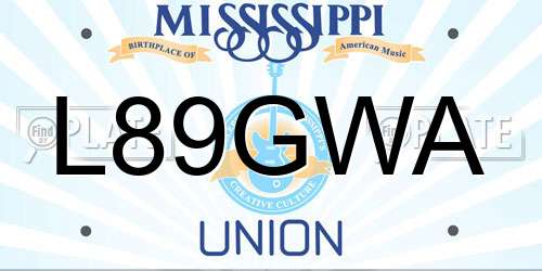 L89GWA Mississippi License Plate