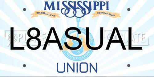 L8ASUAL Mississippi License Plate