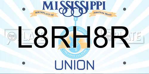 L8RH8R Mississippi License Plate