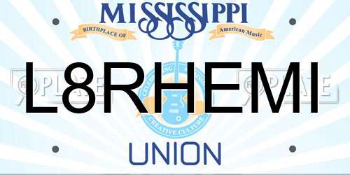 L8RHEMI Mississippi License Plate
