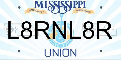 L8RNL8R Mississippi License Plate